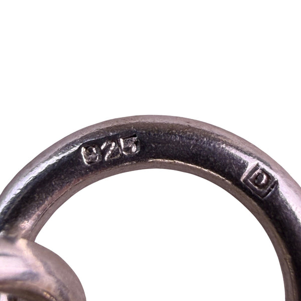 Sterling Silver Womens Heart Charm Toggle Clasp Rolo Link Bracelet Elegant
