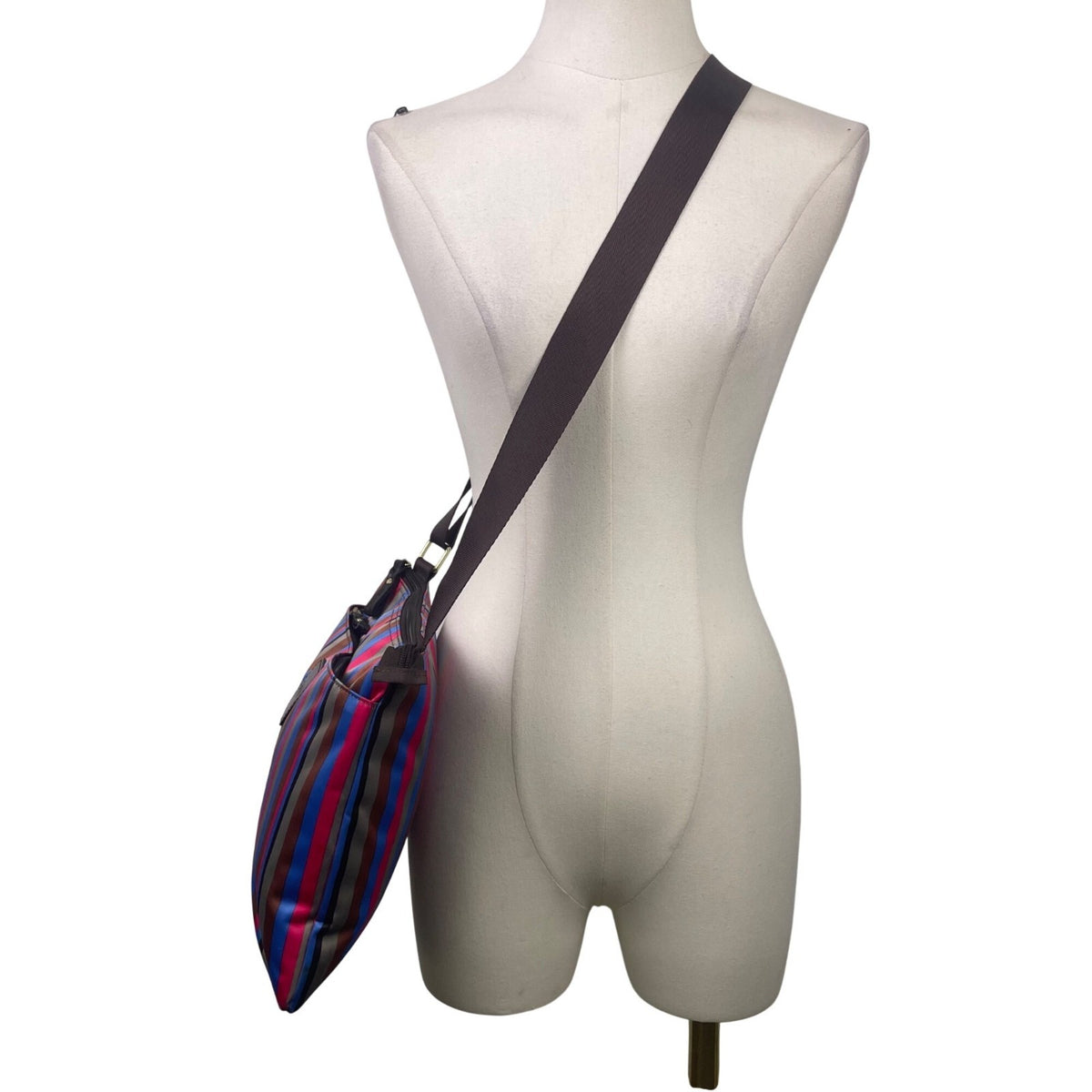 Brics Women’s Multicolor Nylon Striped Bag Adjustable Strap Crossbody Bag