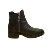 Steve Madden Women’s Black Leather Side Zipper Lanna Ankle Boots Size 6M