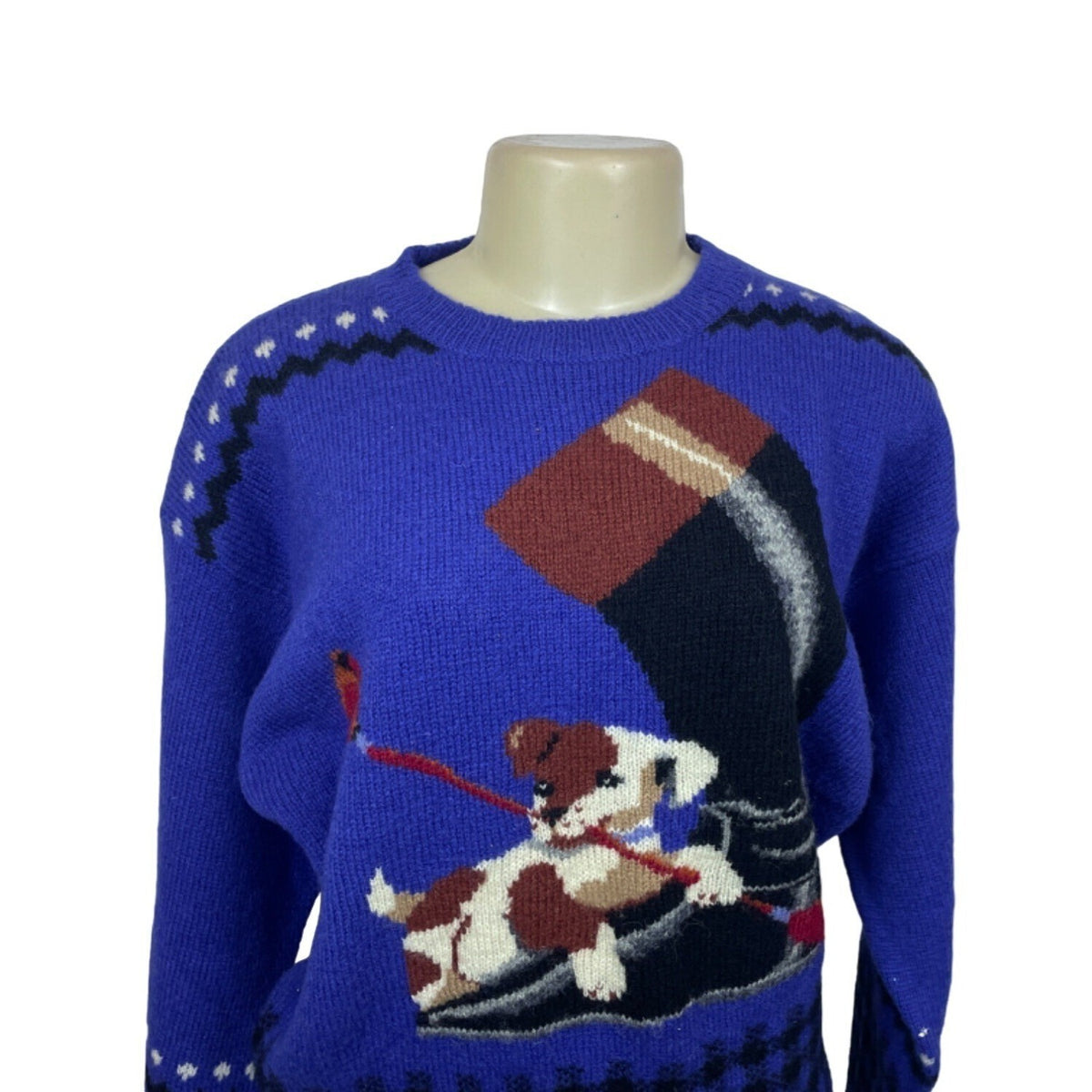 Vintage Sportific Kristin Collection Women's Royal Blue Wool Sweater Sz M