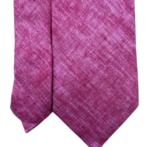 Tie Bar Mens Pink Linen Necktie Polished Slim Fit Modern Look Solid Design