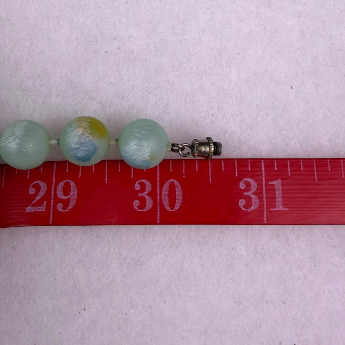 Vintage Knotted Green & Blue Gemstone Beads Necklace Jewelry
