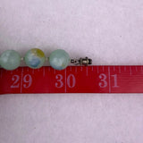 Vintage Knotted Green & Blue Gemstone Beads Necklace Jewelry