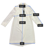Black Label By Chicos Womens White Sheer Open-Front Trench Coat 69% Triacetate S