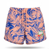 Nike Mens Peach & Blue Swim Trunks Standard Fit Abstract Pattern Size XL