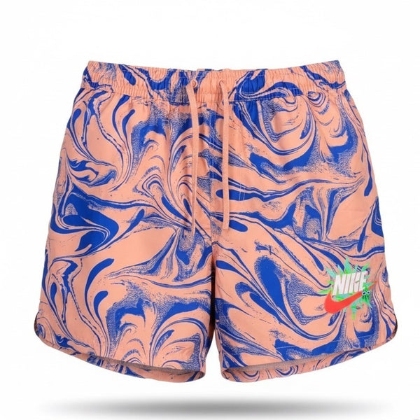 Nike Mens Peach & Blue Swim Trunks Standard Fit Abstract Pattern Size XL