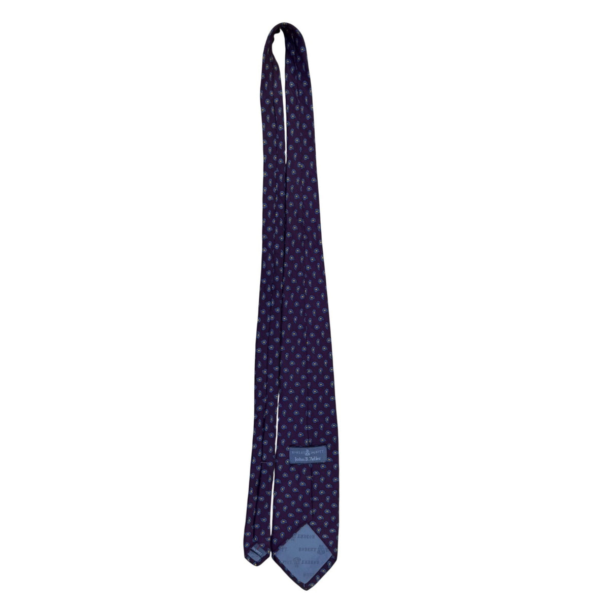 Robert Talbott Mens Purple Silk Necktie Paisley Print 57" Length Classic Style