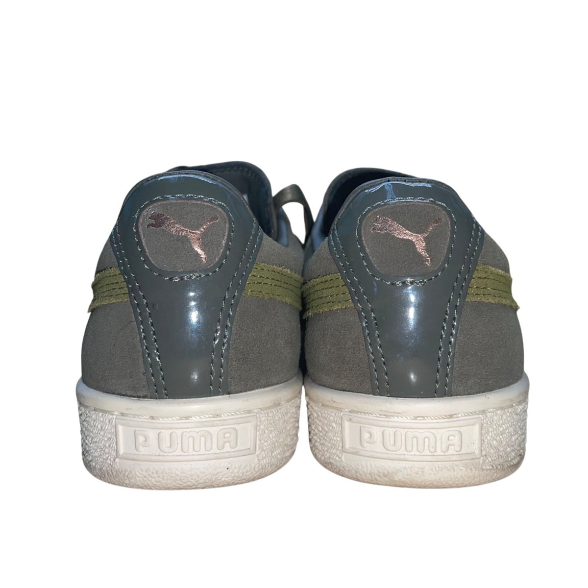Puma Women’s Green Suede With Rose Gold Eyelets Lace-Up XL Lace VR Sneakers Sz 6