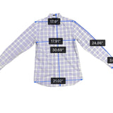 Banana Republic Mens Purple & White Plaid Long Sleeve Grant Fit Shirt Size M