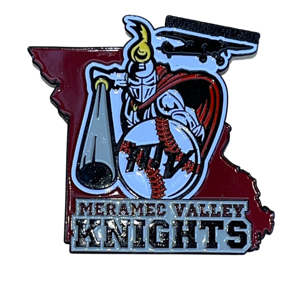 Meramec Valley Knights Baseball Team Lapel Pin With Dual Clutches