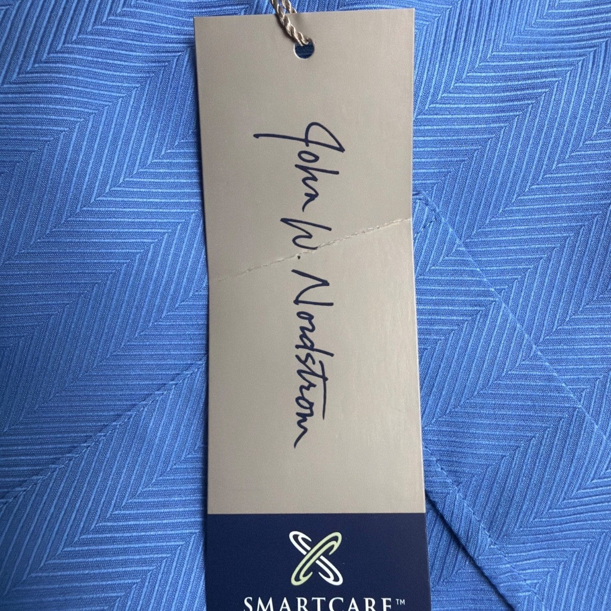John W. Nordstrom Mens Blue Wrinkle-Free Button-Up Shirt Smartcare Size XXL