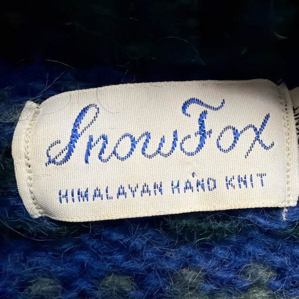 Snowfox Women’s Blue & Purple Handmade Knitted Cardigan From Nepal