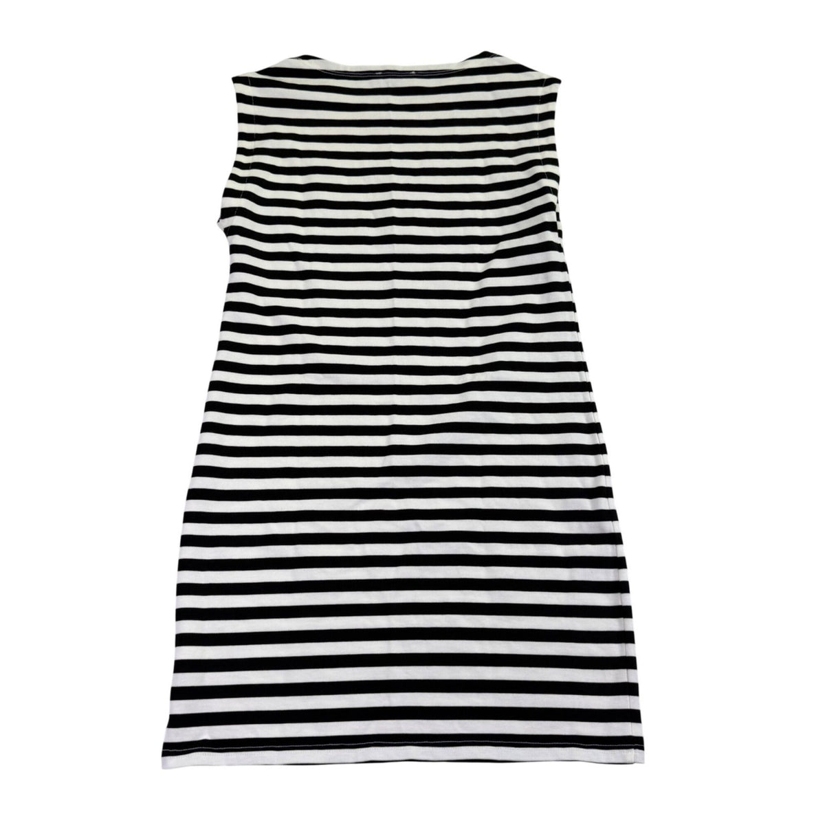 J.Crew Womens Black & White Striped Cotton Sleeveless Dress Crew Neck Sz XXS