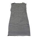 J.Crew Womens Black & White Striped Cotton Sleeveless Dress Crew Neck Sz XXS