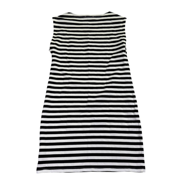 J.Crew Womens Black & White Striped Cotton Sleeveless Dress Crew Neck Sz XXS