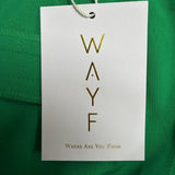 WAYF Womens Green Polyester Wide-Leg Pants Comfortable Elastic Waistband Size L