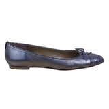Stuart Weitzman Women’s Bronze Leather Metallic Cap Toe Bow Flats Size 8.5N