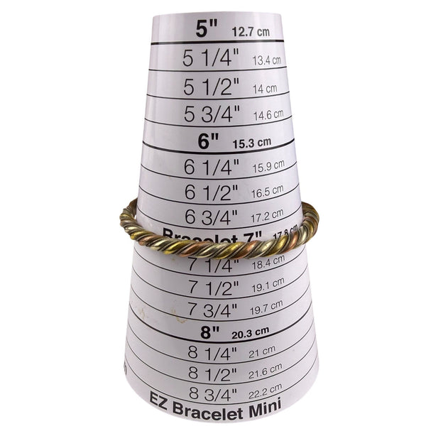 Twisted Mixed Metal Cuff Bracelet Rope Design Brass Copper Silver Tone Adjustabl