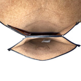 Epona Women’s Gray Metallic Snakeskin Clasp Closure Chain Strap Crossbody Bag