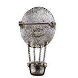 Silver Tone Womens Enamel Hot Air Balloon Brooch Pin Multicolor Elegant Design