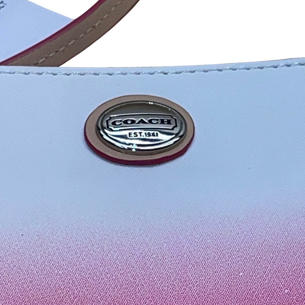 Coach Women’s Pink & White Ombré Leather With Key Lace Detail Wristlet Clutch