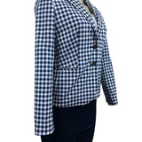 J. Crew Womens Navy Ivory Gingham Blazer XS Polyester Classic Style New