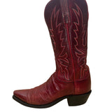 Vintage Lucchese Women’s Western Cowboy Boots Burgundy Leather Size 6.5 B