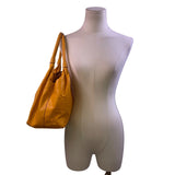 Kate Spade Women’s Yellow Faux Ostrich Leather Metallic Clasp Closure Tote Bag