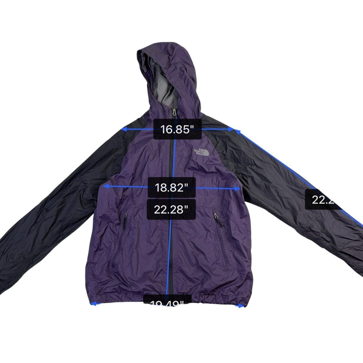 The North Face Mens Purple/Black Nylon Hooded Rain Jacket Size M