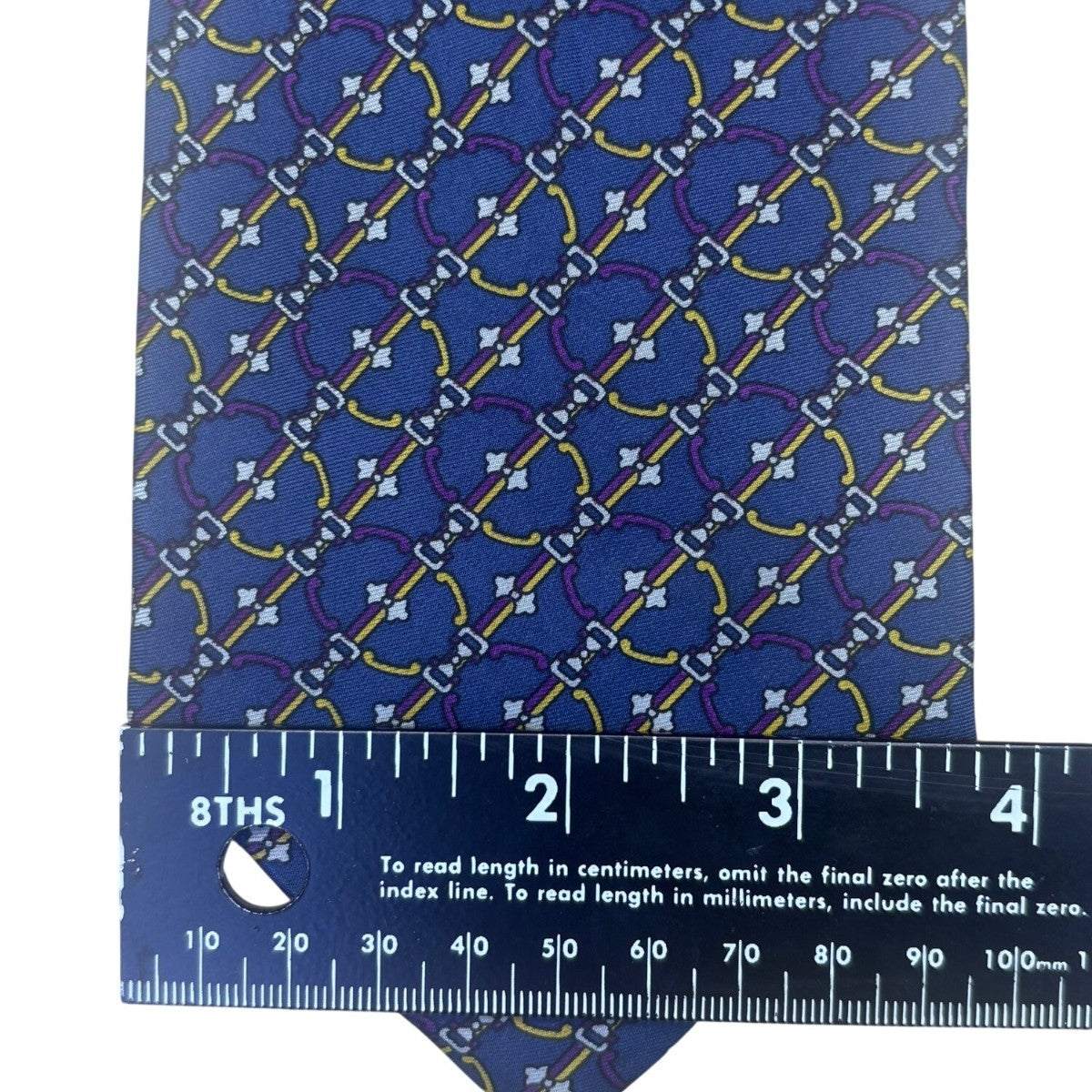 Bert Pulitzer Mens Blue Yellow Purple Silk Tie Bit Print