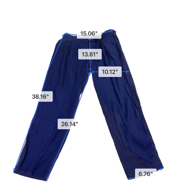 Tommy Bahama Womens Blue Linen-Blend Pants Tie Waist Relaxed Fit Size 8 