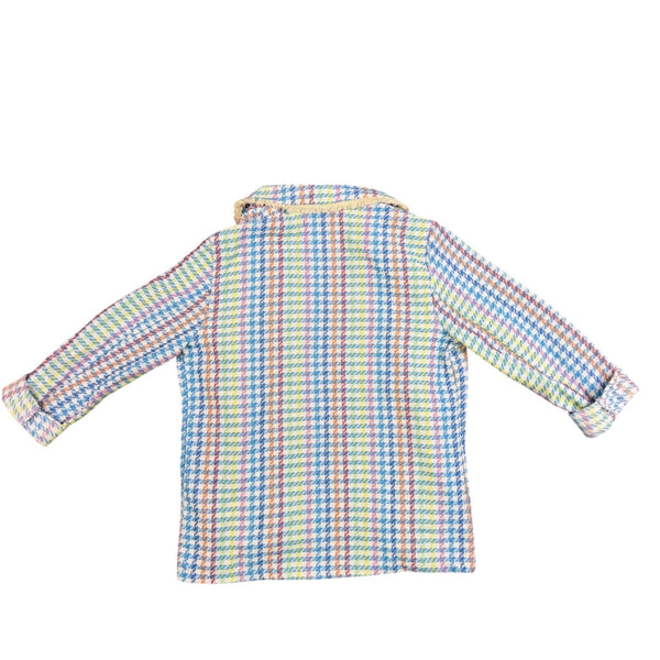 Lory Womens Pastel Houndstooth Open Front Blazer Jacket Size L
