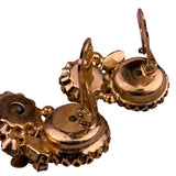 Hattie Carnegie Womens Gold Tone Smoky Topaz Crystal Brooch & Clip-On Earrings S