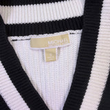 Michael Kors Womens White & Black  V-Neck Sweater Top Size S