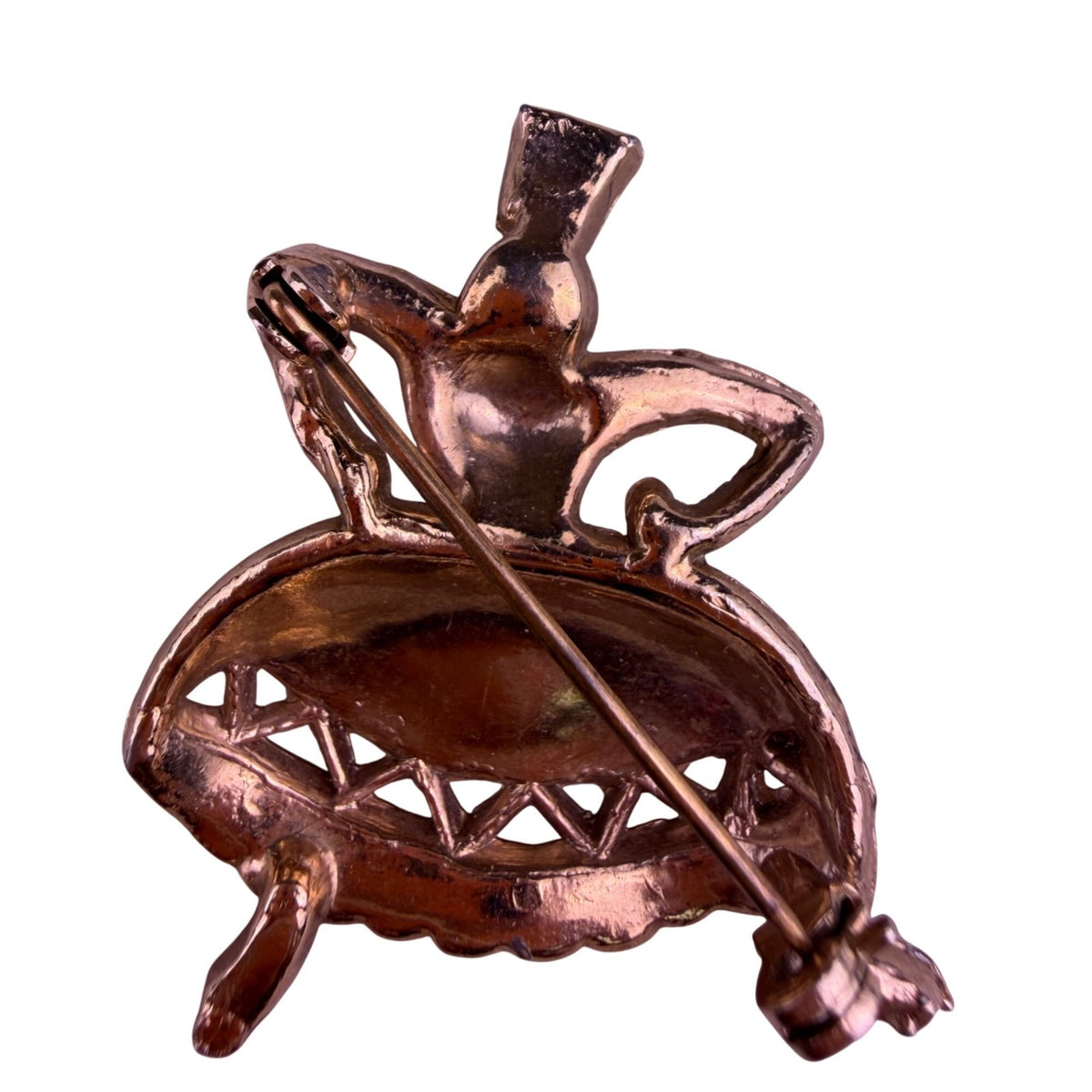 Vintage Tasha Womens Gold Tone Synthetic Gemstone Ballet Dancer Brooch Jewelry