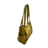 Tignanello Women’s Yellow Leather Storage Pockets  Double-Strap Shoulder Bag