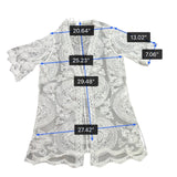 I Am Womens White Lace Open Front Duster Kimono Cardigan With Waist Tie One Size