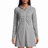 Athleta Women’s Gray Polyester/Nylon Hooded SweaterFull Zip Lightweight Size S