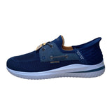 Skechers Men’s Navy Mesh Vegan Slip-Ins Memory Foam Wide Fit Sneakers Size 12