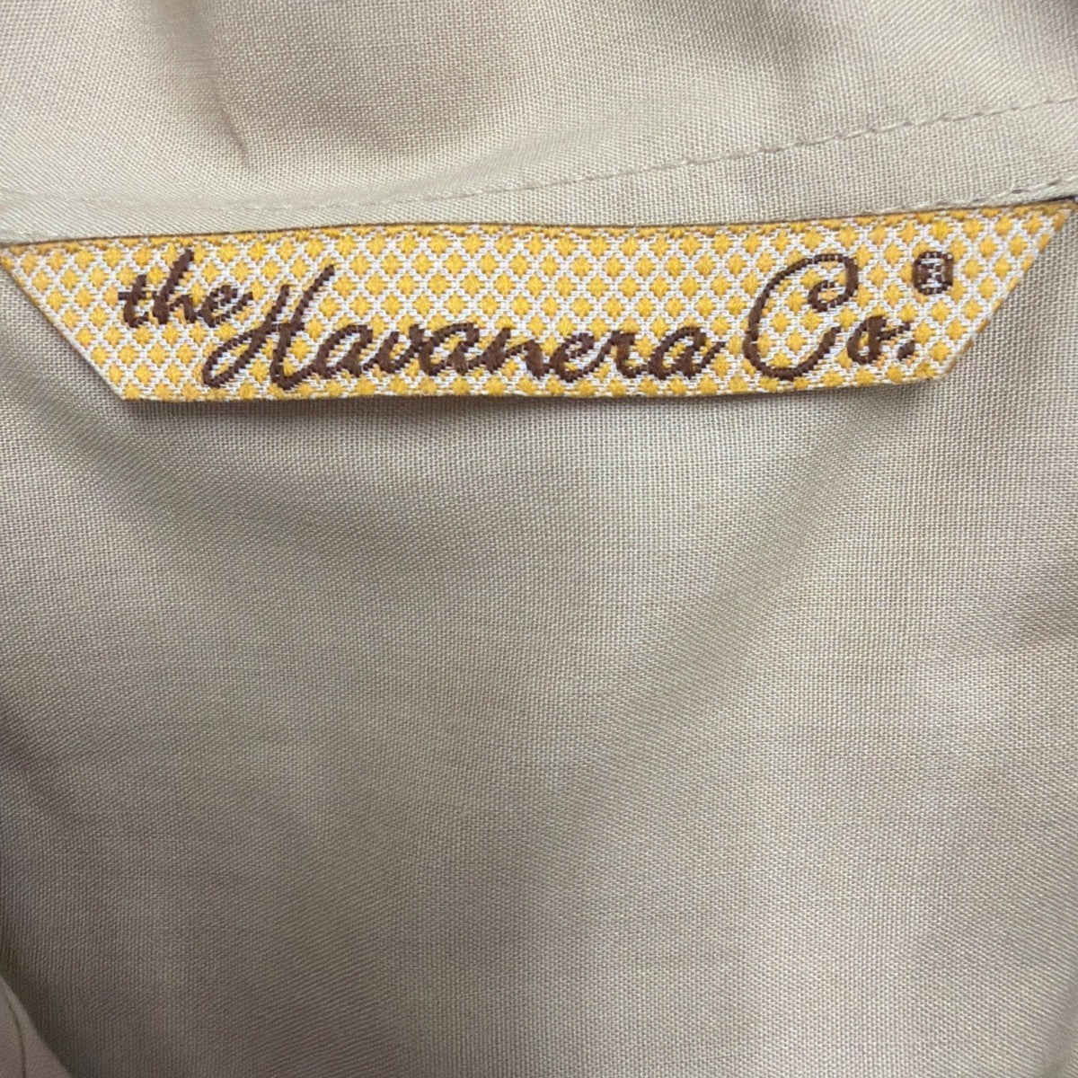 The Havanera Co Mens Beige Guayabera Shirt With Embroidery Size XL