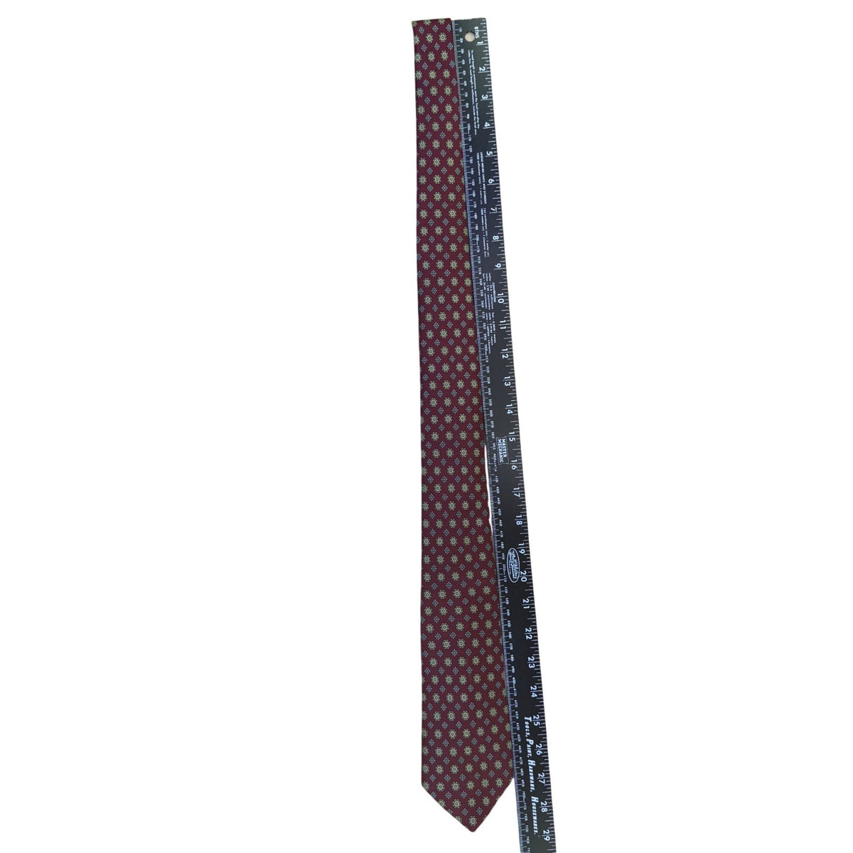 Jos A Bank Mens Burgundy Polyester Floral-Print Neck Tie Executive Collection