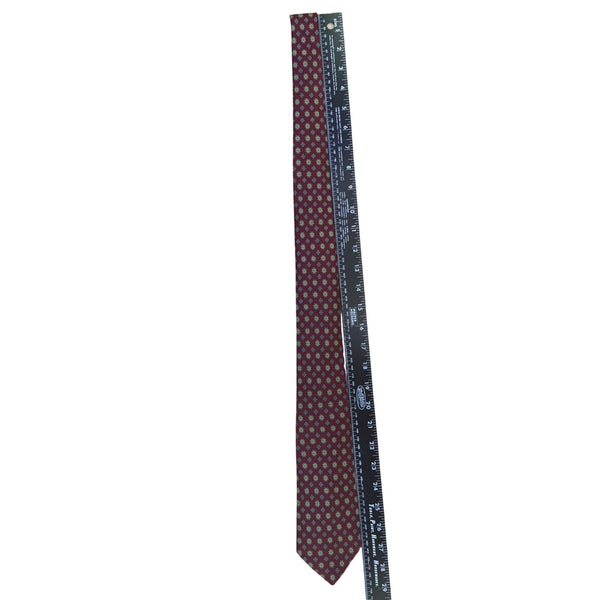 Jos A Bank Mens Burgundy Polyester Floral-Print Neck Tie Executive Collection
