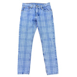 Levis Mens Light Blue Plaid Denim Jeans 512 Slim Fit Modern Style Sz 32x30