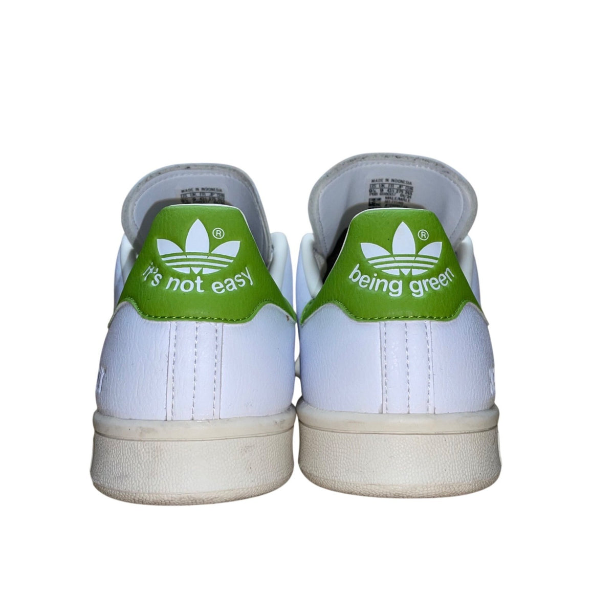 Adidas Stan Smith Men’s White & Green Kermit The Frog Lace Up Sneakers Size 9.5