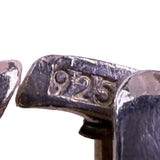 Sterling Silver Tone Womens Modernist Necklace Rectangle Bar Pendant Snake