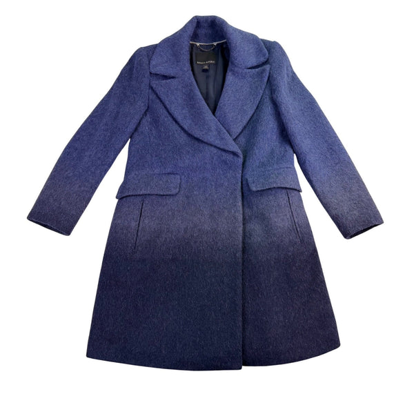 Banana Republic Womens Blue Wool Blend Ombre Coat Stylish Outerwear Size XS
