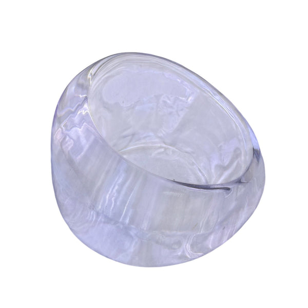 Vintage 1970s Womens Clear Resin Bangle Bracelet Translucent Wide Band Statement