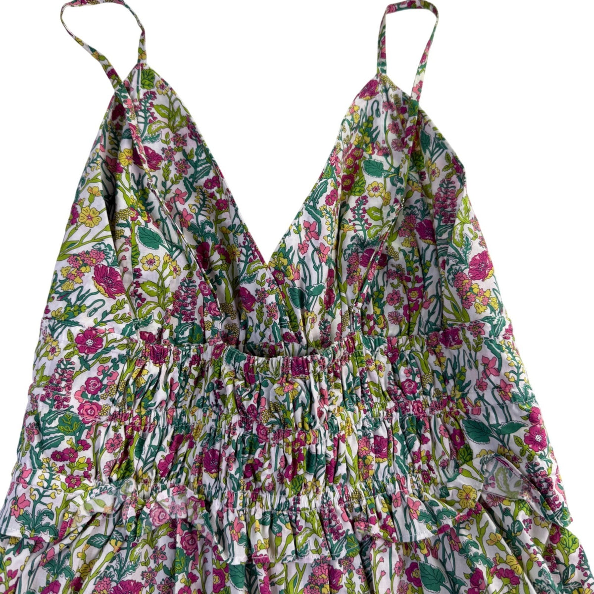 J.Crew Women Multicolor Cotton Maxi Sundress Floral Sleeveless Size 2