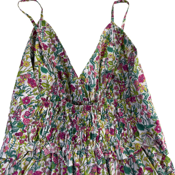 J.Crew Women Multicolor Cotton Maxi Sundress Floral Sleeveless Size 2