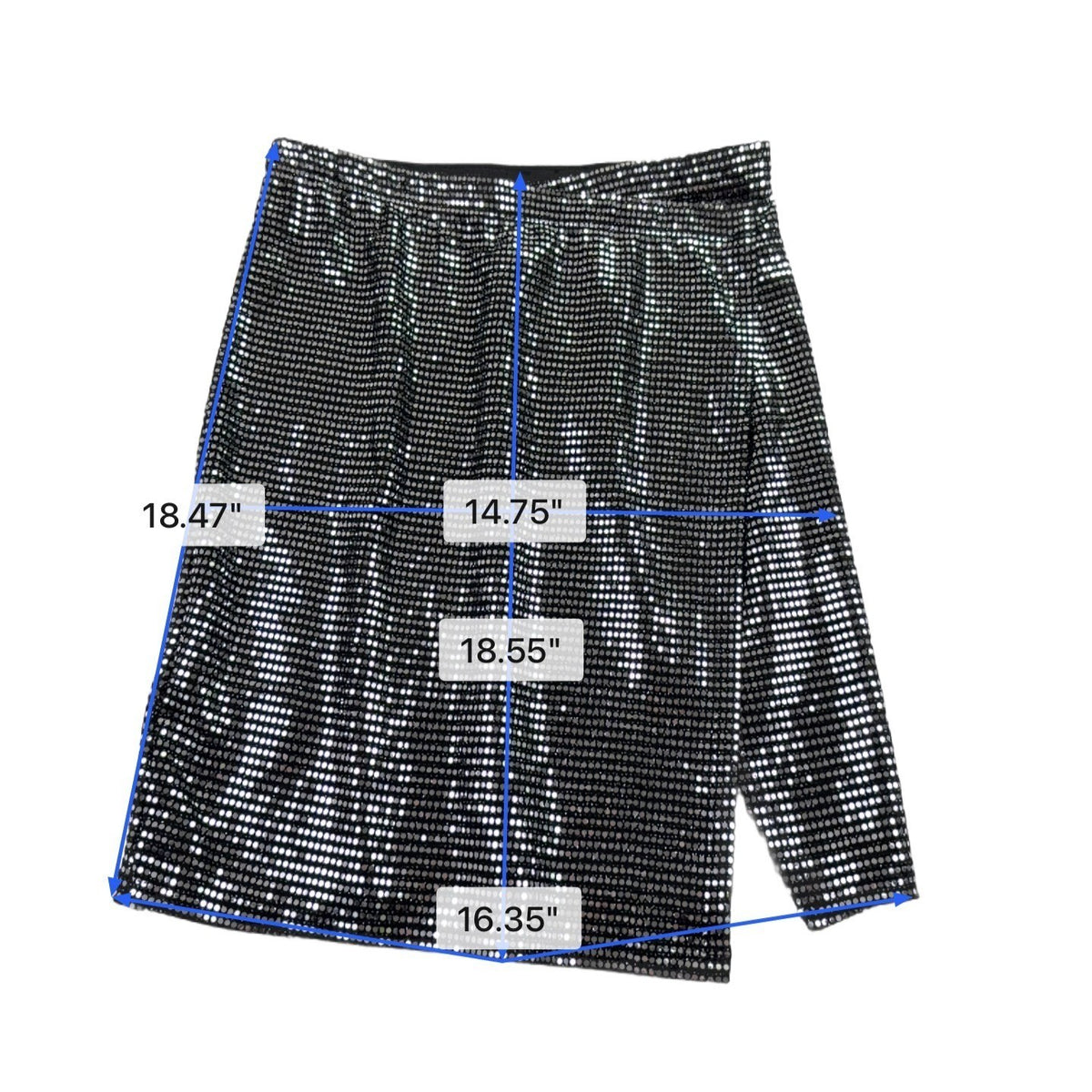 Sincerely Jules Womens Silver Lurex Sequined Crop Top & Skirt Set Size S